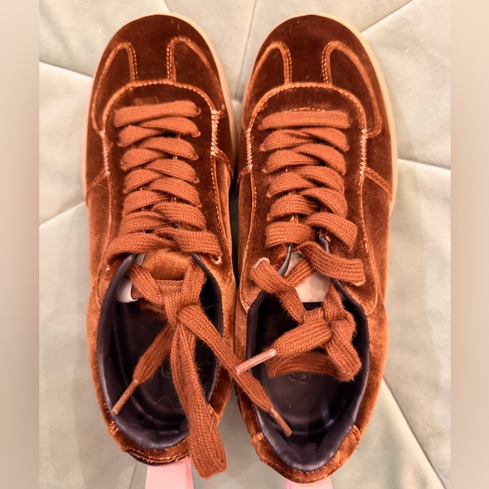 Steve Madden Chocolate Brown Velvet Sneakers - Like New Condition!